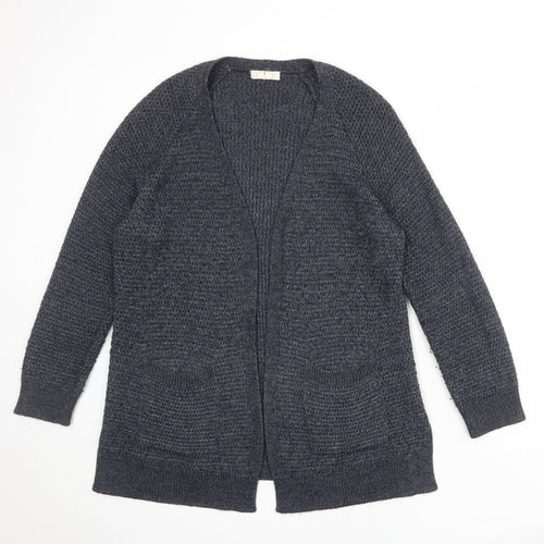 Fat Face Womens Grey V-Neck Acrylic Cardigan Jumper Size 12