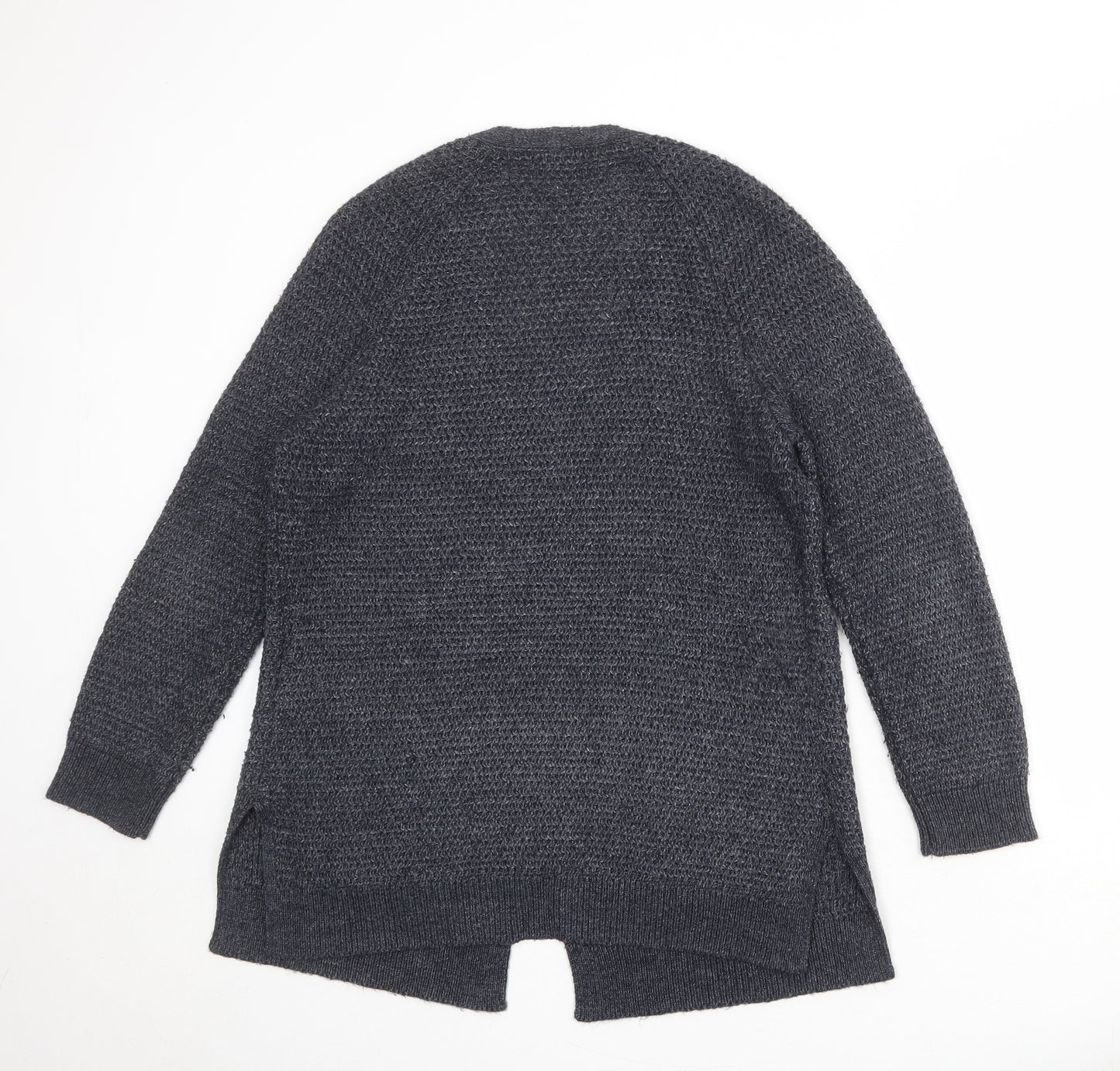 Fat Face Womens Grey V-Neck Acrylic Cardigan Jumper Size 12