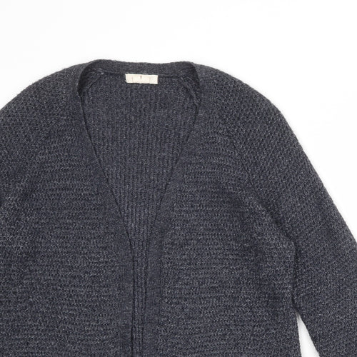 Fat Face Womens Grey V-Neck Acrylic Cardigan Jumper Size 12