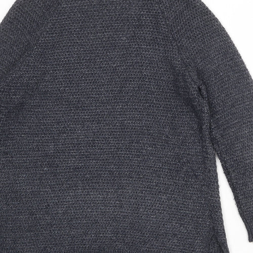 Fat Face Womens Grey V-Neck Acrylic Cardigan Jumper Size 12