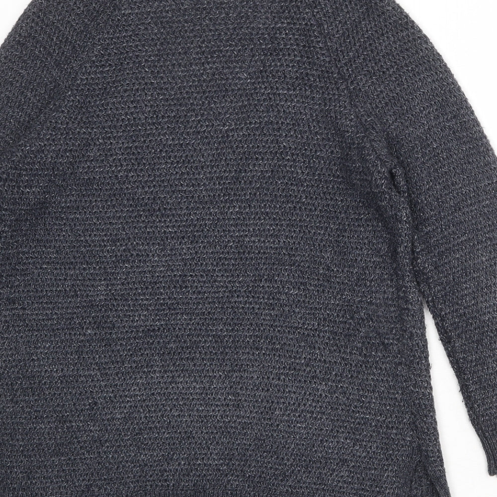 Fat Face Womens Grey V-Neck Acrylic Cardigan Jumper Size 12