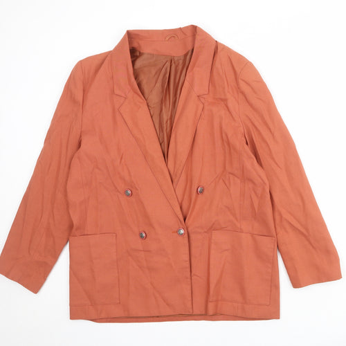 Debenhams Womens Orange Polyester Jacket Suit Jacket Size 14
