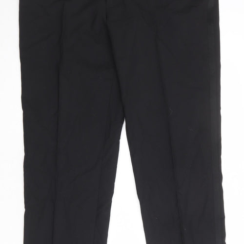 Urban Resistance Mens Black Wool Dress Pants Trousers Size 38 in Regular Zip