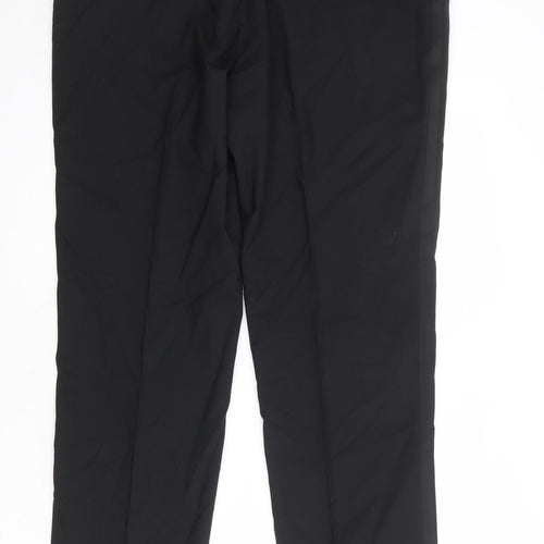 Urban Resistance Mens Black Wool Dress Pants Trousers Size 38 in Regular Zip
