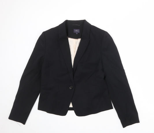 Marks and Spencer Womens Black Polyester Jacket Blazer Size 12