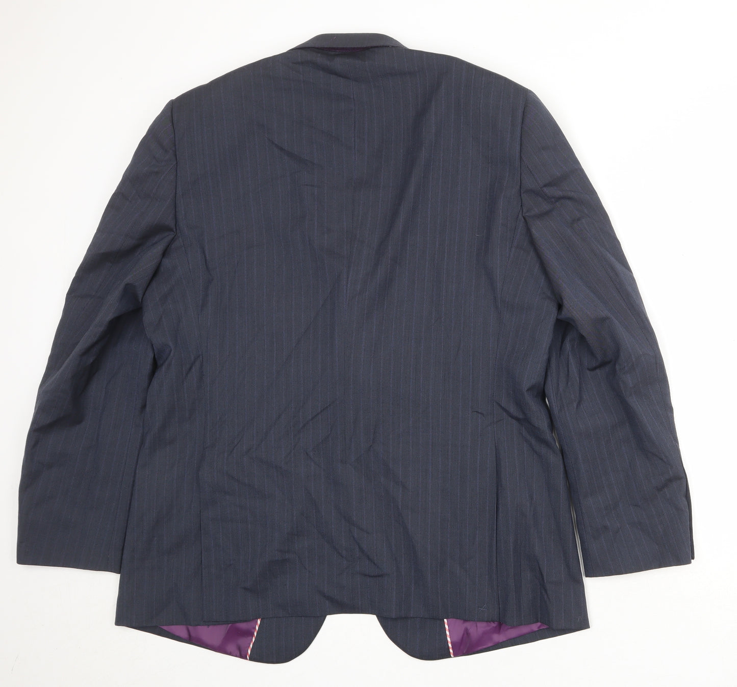 Howick Tailored Mens Blue Striped Wool Jacket Suit Jacket Size 44 Regular
