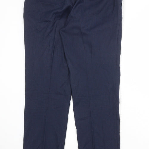 Marks and Spencer Mens Blue Polyester Dress Pants Trousers Size 32 in Regular Zip