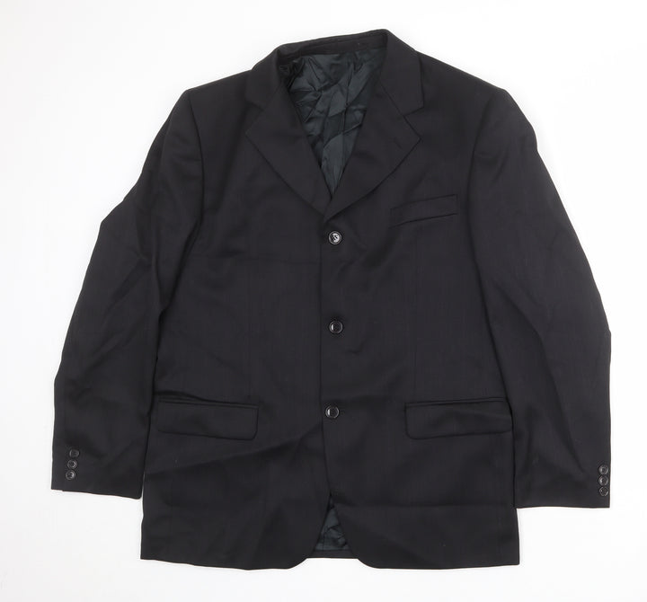 Horne Brothers Mens Black Polyester Jacket Suit Jacket Size 42 Regular