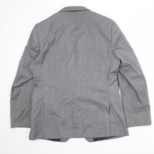 French Connection Mens Grey Plaid Polyester Jacket Suit Jacket Size 42 Regular