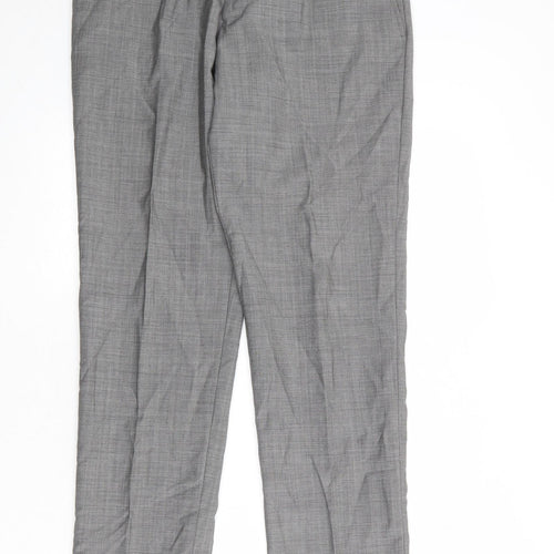 DKNY Mens Grey Polyester Dress Pants Trousers Size 38 in Regular Zip