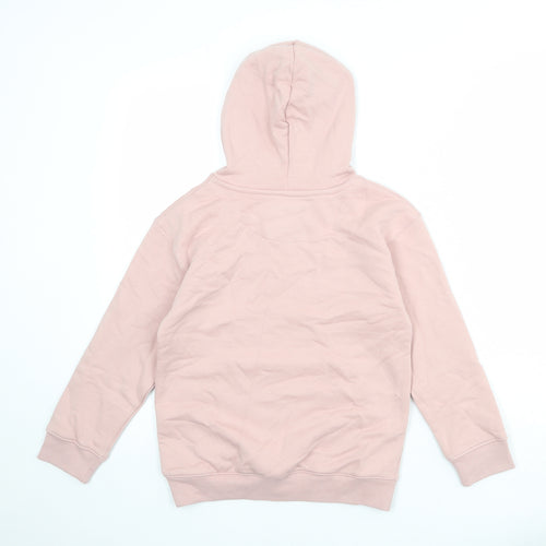Marks and Spencer Girls Pink Cotton Pullover Hoodie Size 8-9 Years Pullover