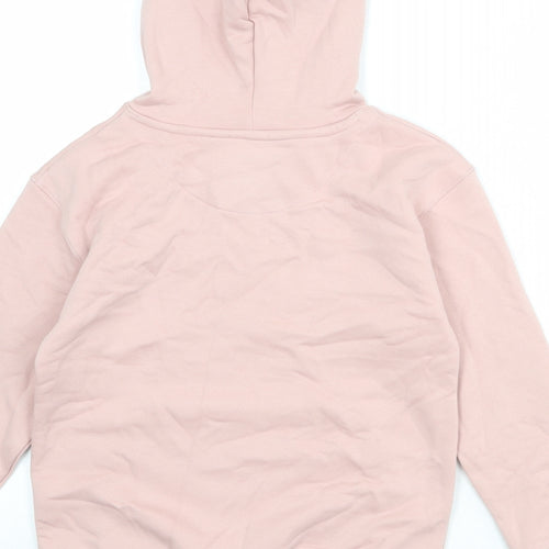 Marks and Spencer Girls Pink Cotton Pullover Hoodie Size 8-9 Years Pullover