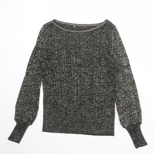 Marks and Spencer Womens Black Round Neck Viscose Pullover Jumper Size S