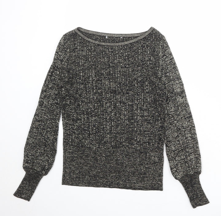 Marks and Spencer Womens Black Round Neck Viscose Pullover Jumper Size S