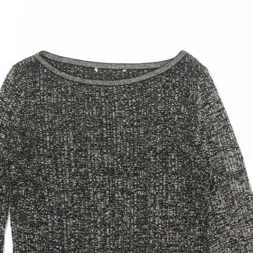 Marks and Spencer Womens Black Round Neck Viscose Pullover Jumper Size S