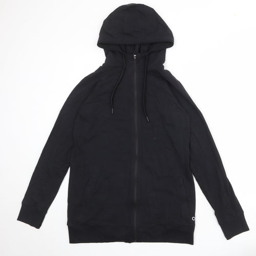 GOODMOVE Womens Black Cotton Full Zip Hoodie Size 12 Zip