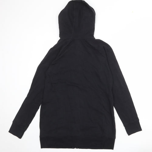 GOODMOVE Womens Black Cotton Full Zip Hoodie Size 12 Zip