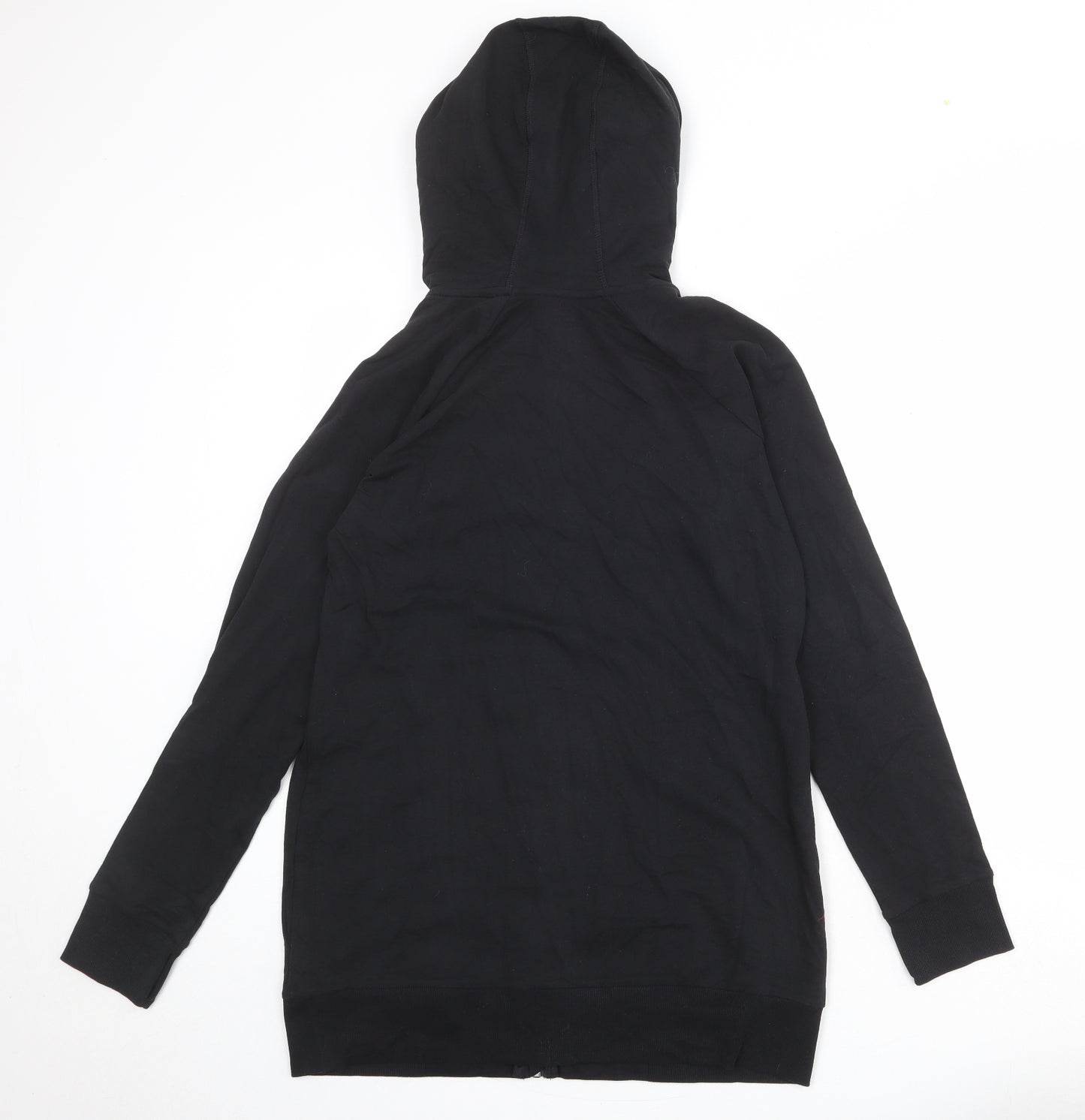 GOODMOVE Womens Black Cotton Full Zip Hoodie Size 12 Zip