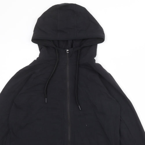 GOODMOVE Womens Black Cotton Full Zip Hoodie Size 12 Zip