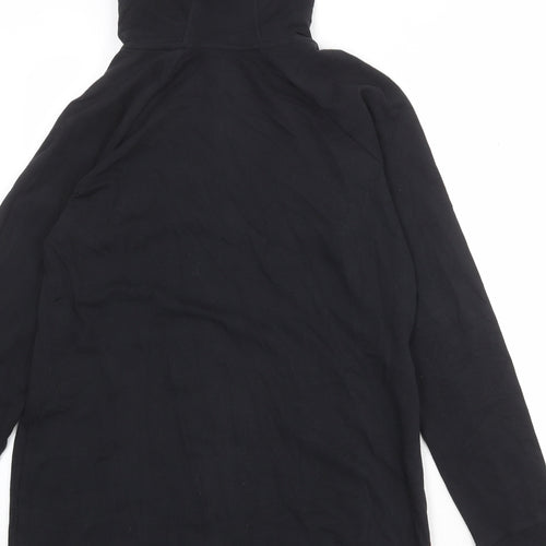 GOODMOVE Womens Black Cotton Full Zip Hoodie Size 12 Zip