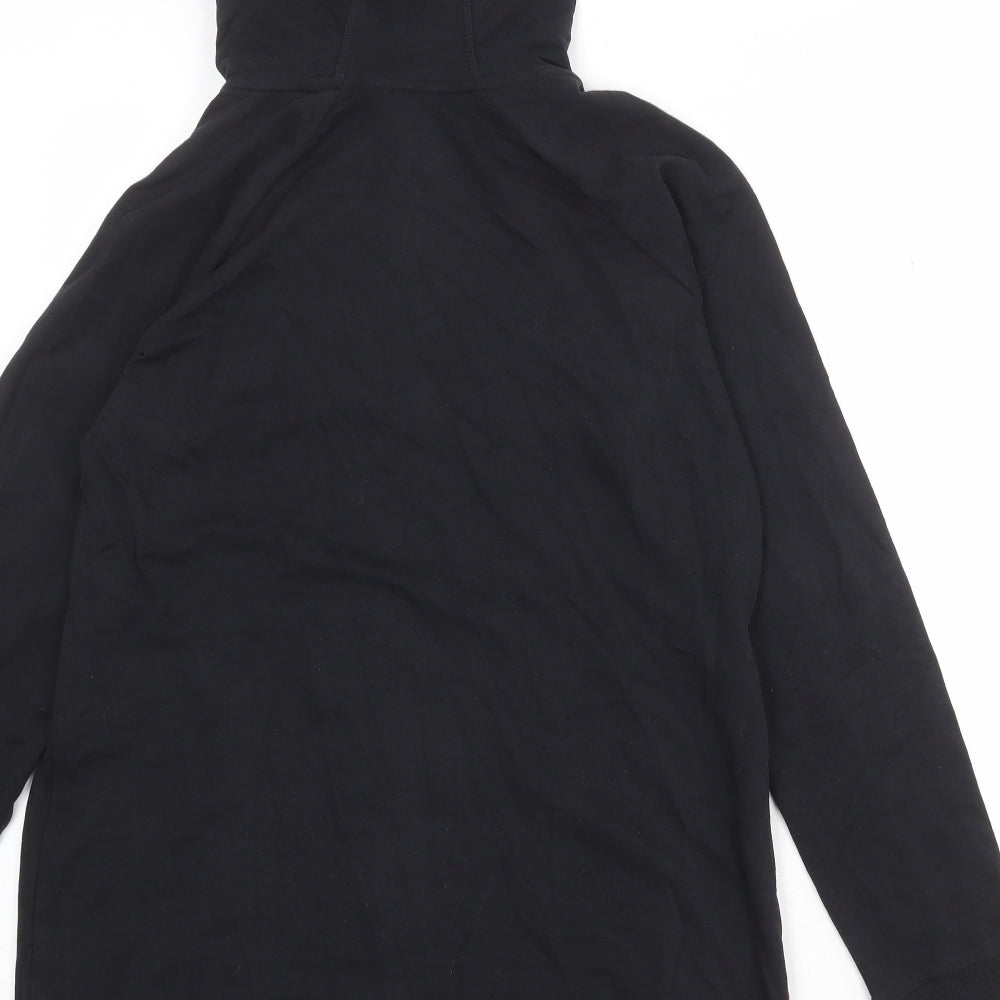 GOODMOVE Womens Black Cotton Full Zip Hoodie Size 12 Zip