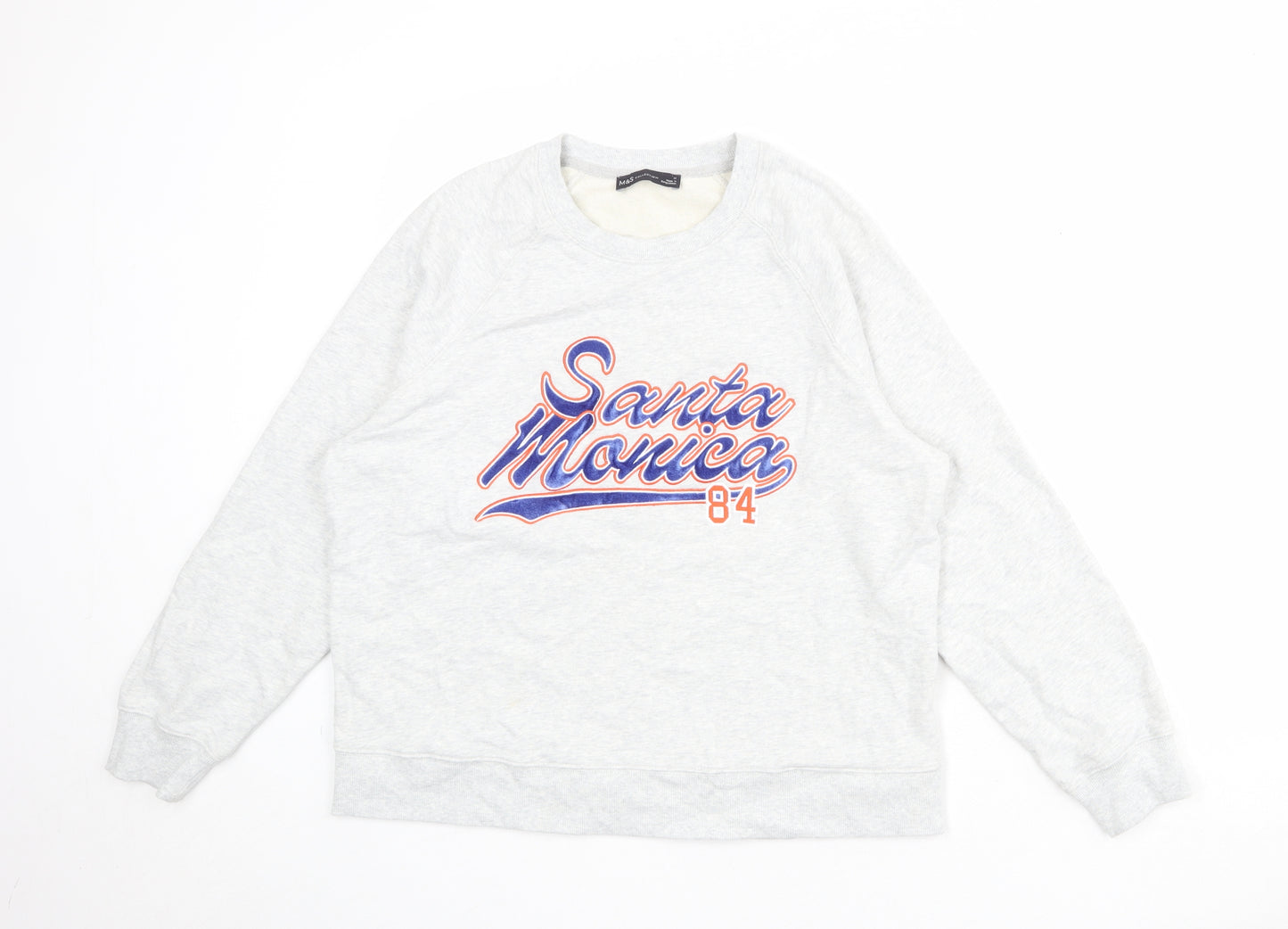 Marks and Spencer Womens Grey Cotton Pullover Sweatshirt Size M Pullover - Santa Monica