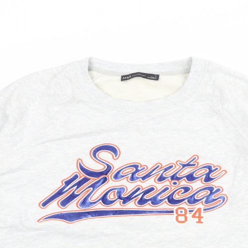Marks and Spencer Womens Grey Cotton Pullover Sweatshirt Size M Pullover - Santa Monica