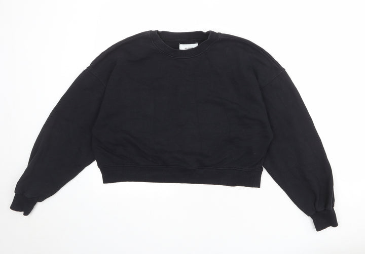 Pull&Bear Womens Black Cotton Pullover Sweatshirt Size M Pullover