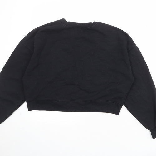 Pull&Bear Womens Black Cotton Pullover Sweatshirt Size M Pullover