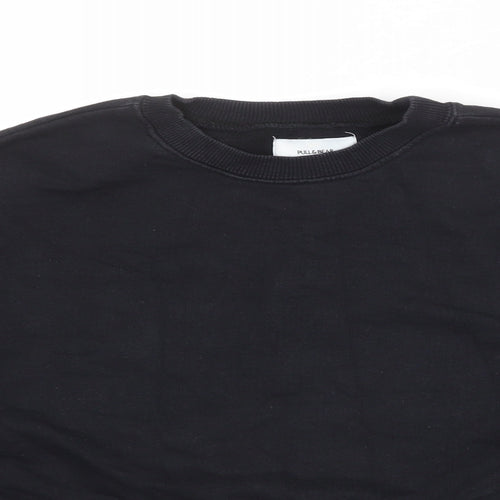 Pull&Bear Womens Black Cotton Pullover Sweatshirt Size M Pullover