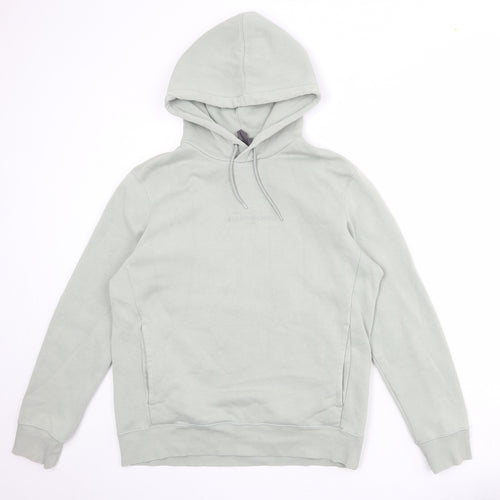 H&M Womens Green Cotton Pullover Hoodie Size M Pullover