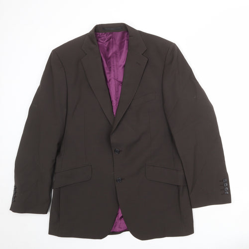 Autograph Mens Brown Wool Jacket Suit Jacket Size 40 Regular