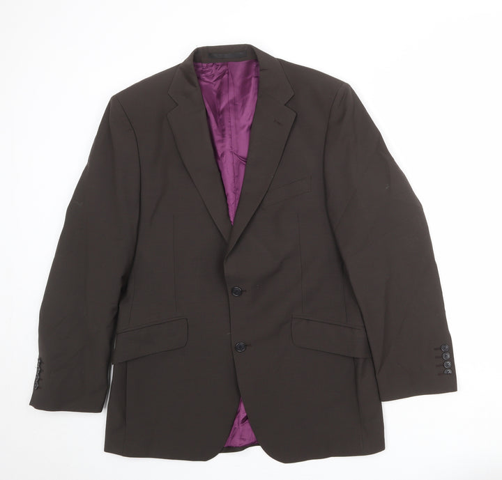 Autograph Mens Brown Wool Jacket Suit Jacket Size 40 Regular