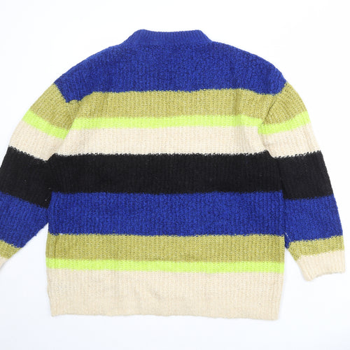Kangol Womens Multicoloured Round Neck Striped Acrylic Pullover Jumper Size XS
