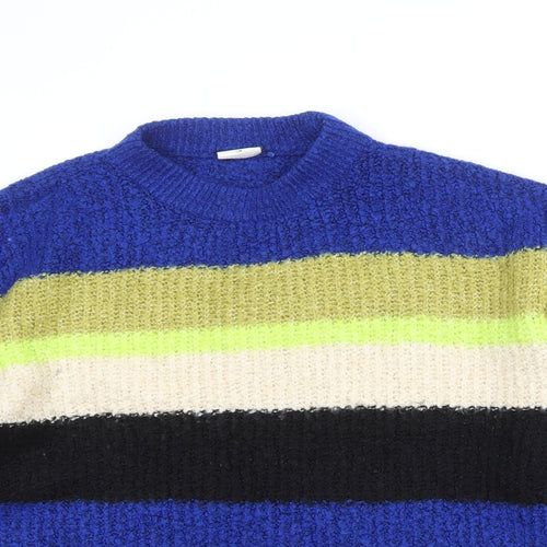 Kangol Womens Multicoloured Round Neck Striped Acrylic Pullover Jumper Size XS