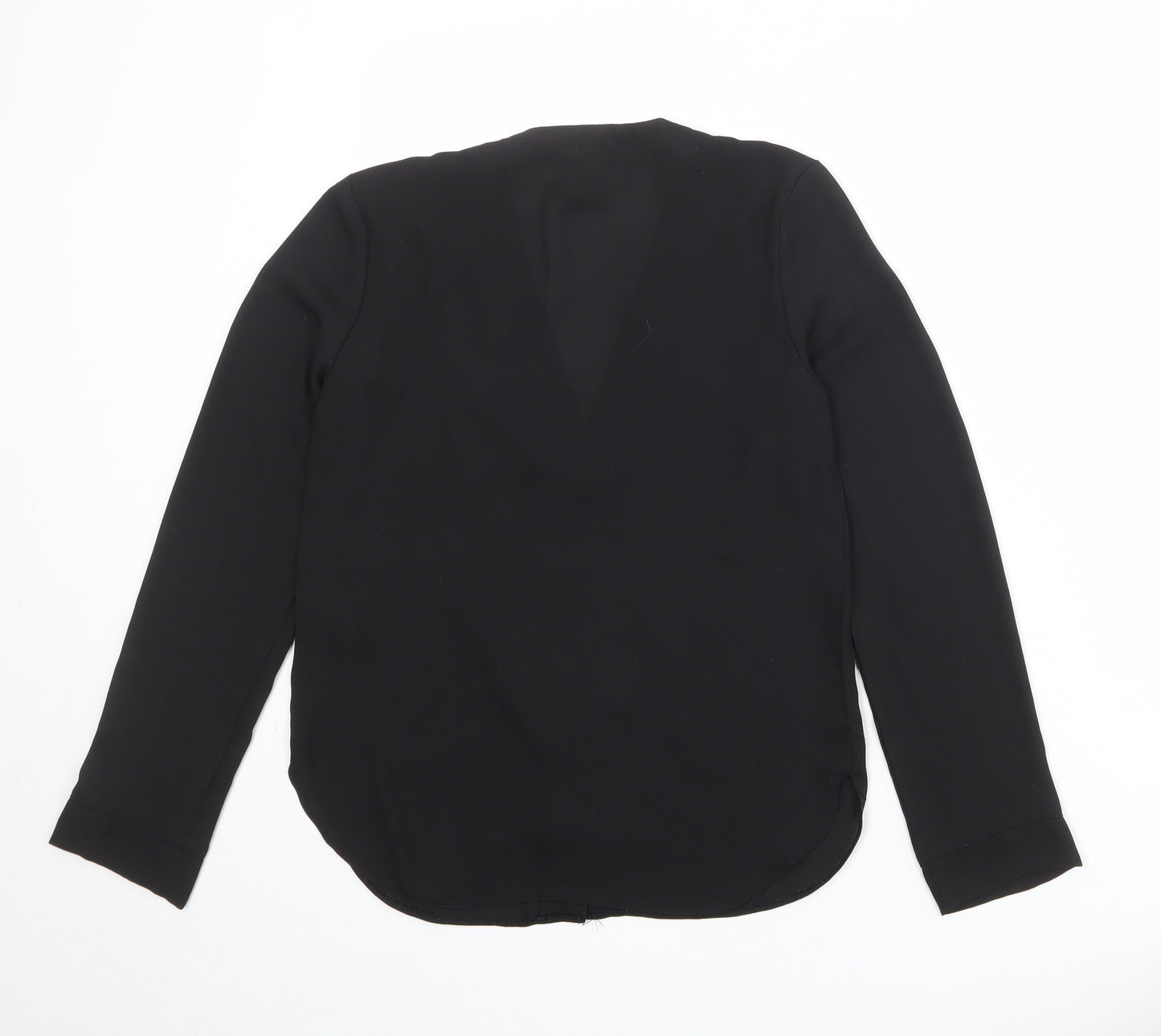 ASOS Womens Black Polyester Basic Button-Up Size 6 V-Neck