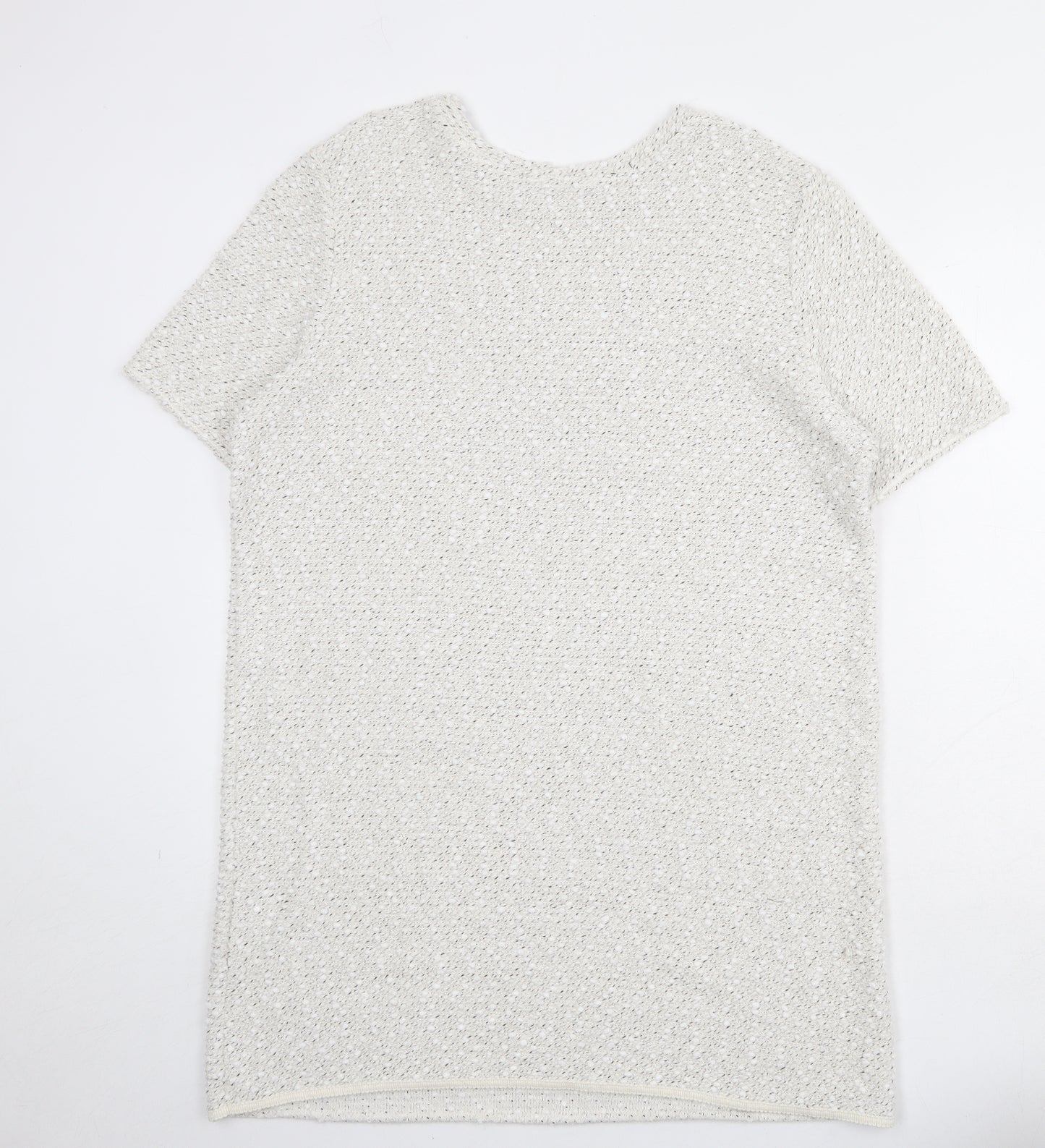 River Island Womens White Acrylic Jumper Dress Size 16 Round Neck Pullover
