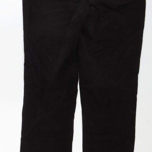 Marks and Spencer Womens Brown Cotton Trousers Size 12 Regular Zip