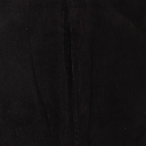 Marks and Spencer Womens Brown Cotton Trousers Size 12 Regular Zip