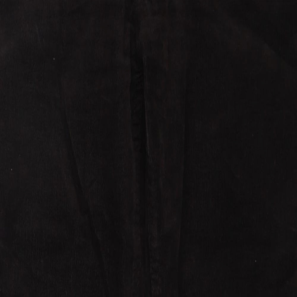 Marks and Spencer Womens Brown Cotton Trousers Size 12 Regular Zip