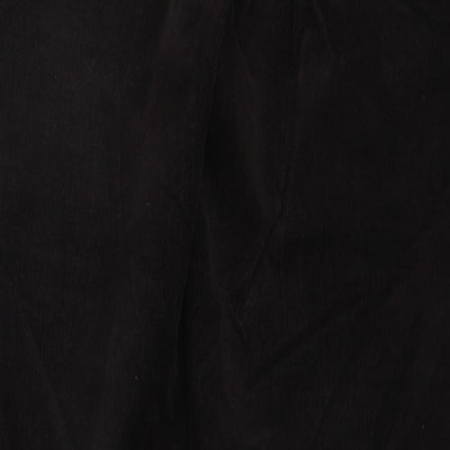 Marks and Spencer Womens Brown Cotton Trousers Size 12 Regular Zip
