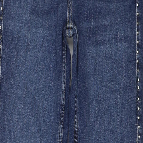 Marks and Spencer Womens Blue Cotton Flared Jeans Size 6 Regular Zip