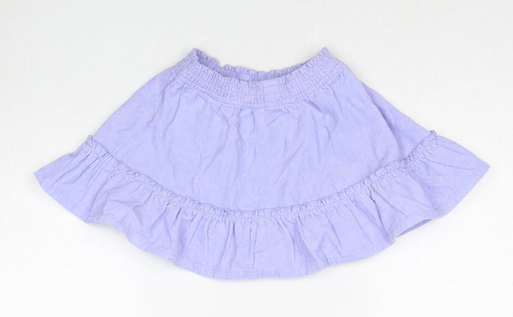 Marks and Spencer Girls Purple Cotton A-Line Skirt Size 2-3 Years Regular Pull On