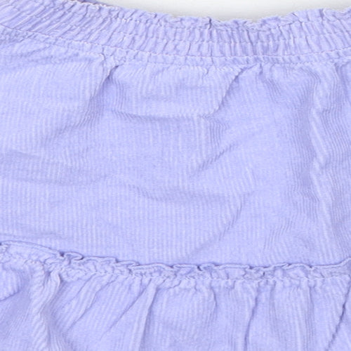 Marks and Spencer Girls Purple Cotton A-Line Skirt Size 2-3 Years Regular Pull On