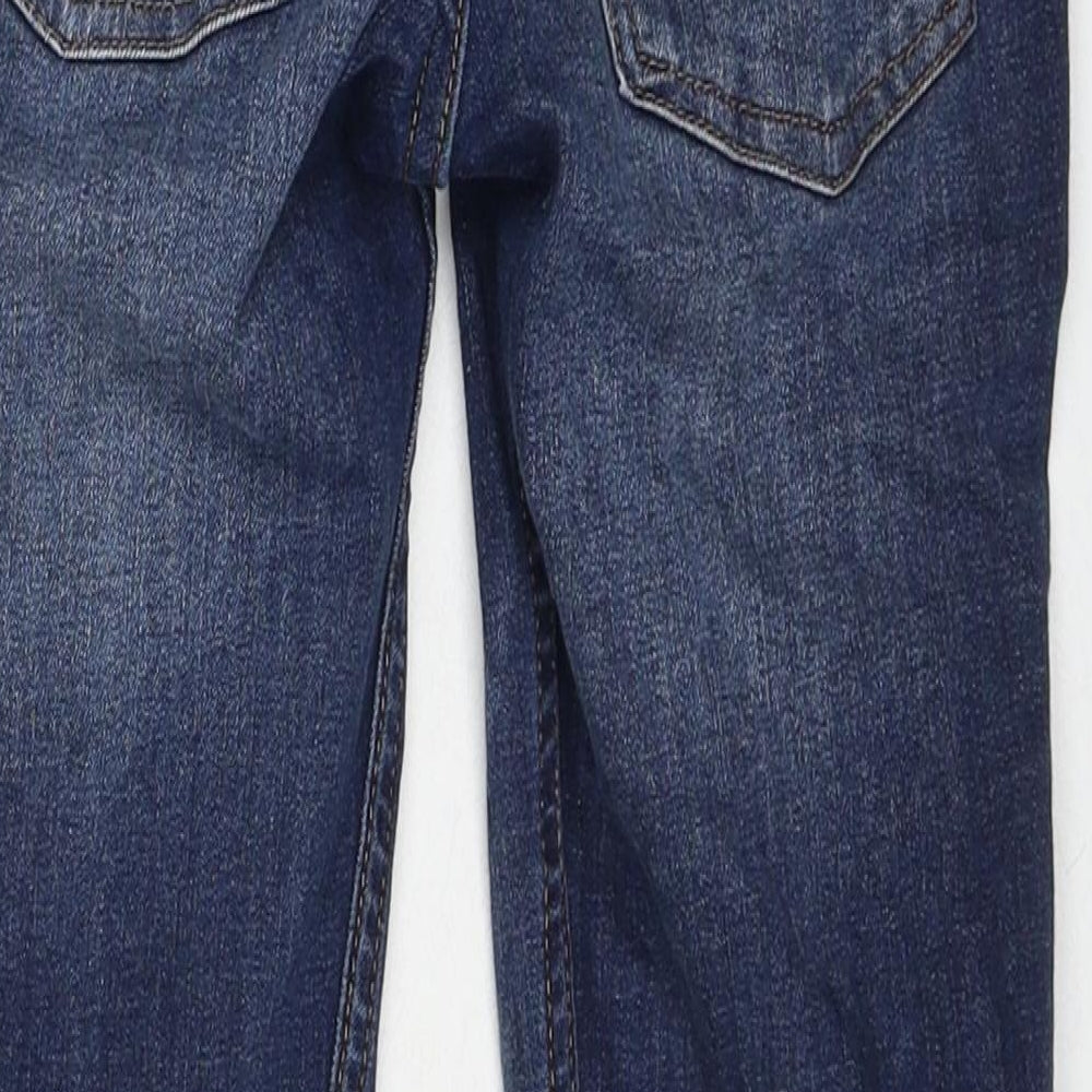 H&M Boys Blue Cotton Straight Jeans Size 8-9 Years Slim Zip