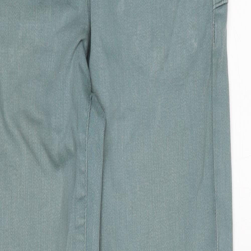 NEXT Womens Blue Cotton Straight Jeans Size 12 Slim Zip