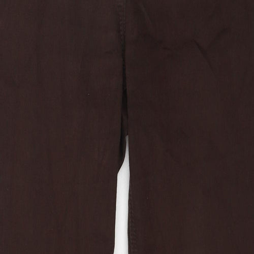 Wallis Womens Brown Cotton Skinny Jeans Size 12 Regular Zip
