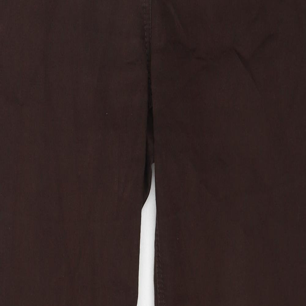 Wallis Womens Brown Cotton Skinny Jeans Size 12 Regular Zip