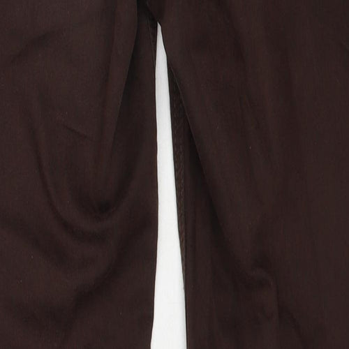 Wallis Womens Brown Cotton Skinny Jeans Size 12 Regular Zip