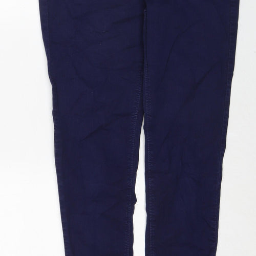 Zara Womens Blue Cotton Skinny Jeans Size 14 Regular Zip - Ankle Zip